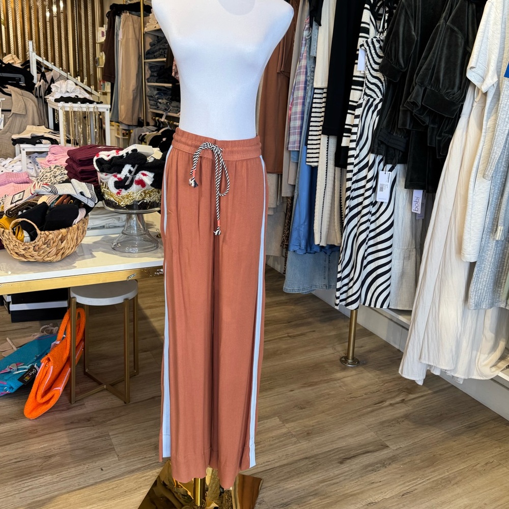 Sundry Rust Joggers with White Stripe